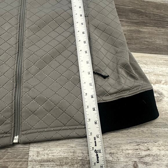 The North Face Gray Black Womens L Full Zip Diamond Quilted Fleece Lined Jacket - Picture 7 of 11
